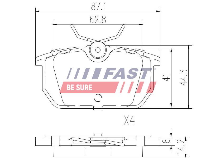 FT29035 BRAKE PADS FIAT PUNTO 93> REAR WITHOUT SENSOR