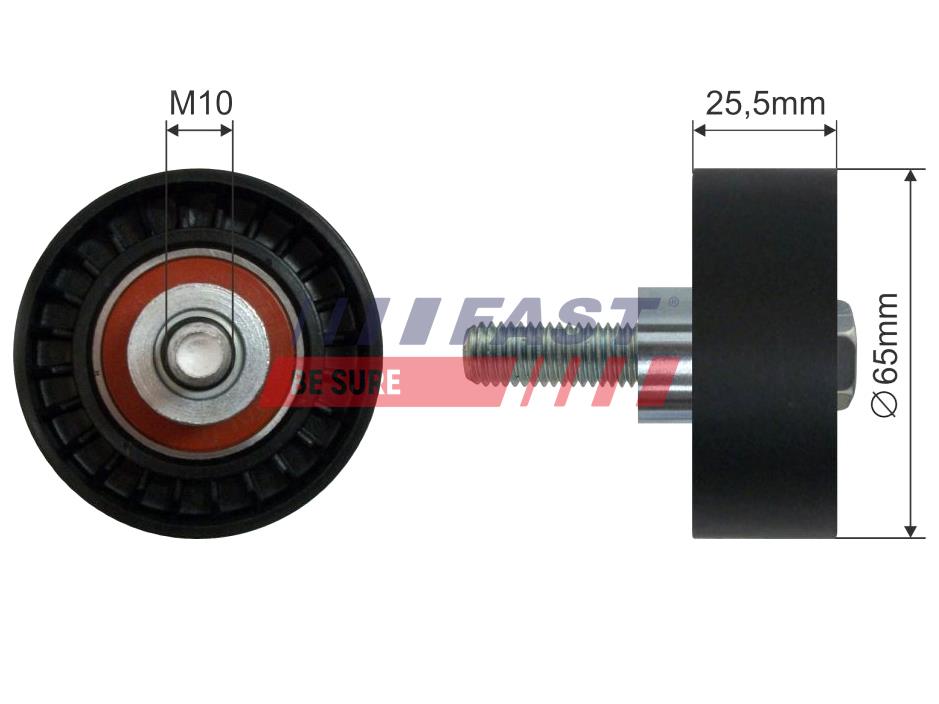 FT44538 MICRO BELT TENSIONER FIAT BRAVO 07> PULLEY 65X10X25.5
